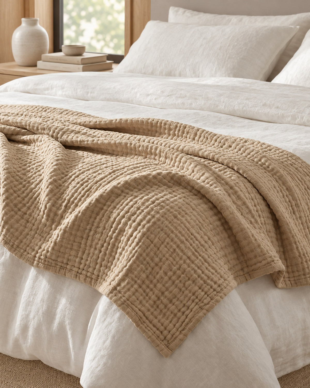 Muslinfilten – 100 % bomullsmuslin – Sand