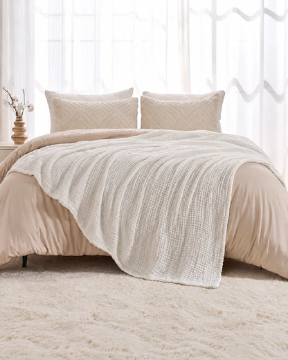 Muslinfilten – 100 % bomullsmuslin – Vit