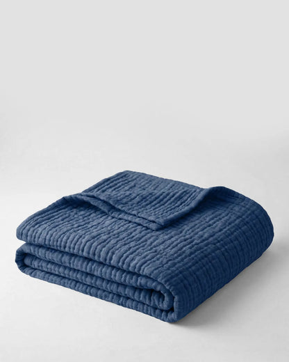 Muslinfilten – 100 % bomullsmuslin – Mörkblå