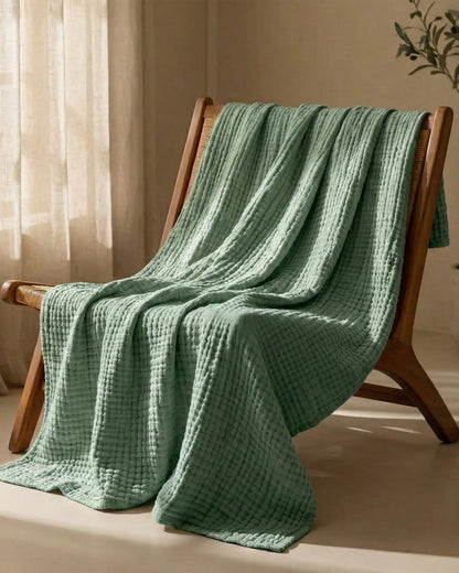 Muslinfilten – 100 % bomullsmuslin – Mörkgrön