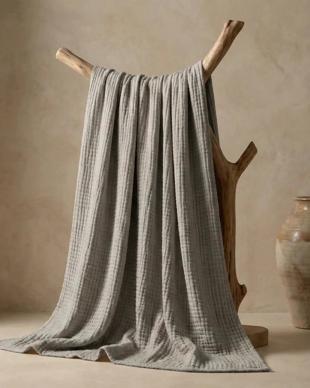 Muslinfilten – 100 % bomullsmuslin – Grå