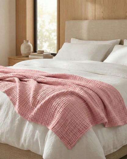 Muslinfilten – 100 % bomullsmuslin – Aprikosrosa