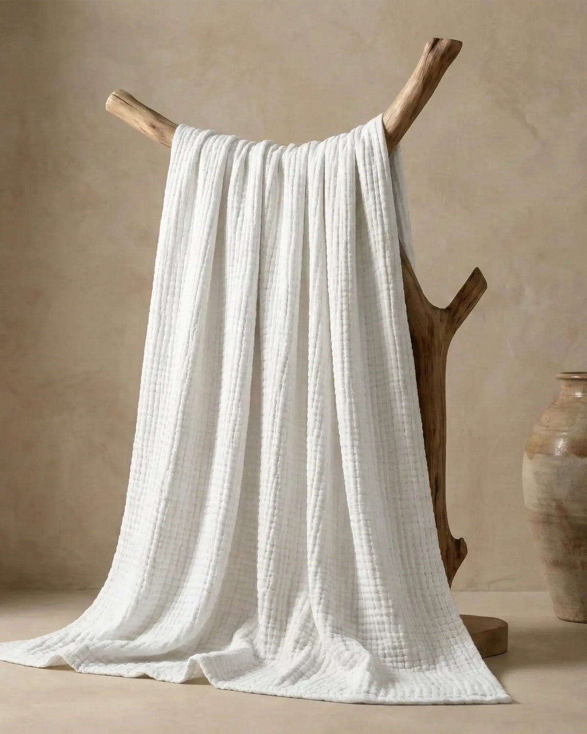Muslinfilten – 100 % bomullsmuslin – Vit