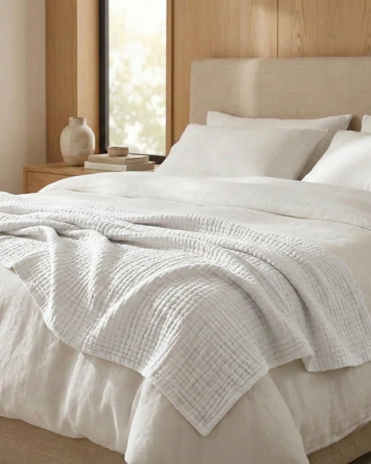 Muslinfilten – 100 % bomullsmuslin – Vit