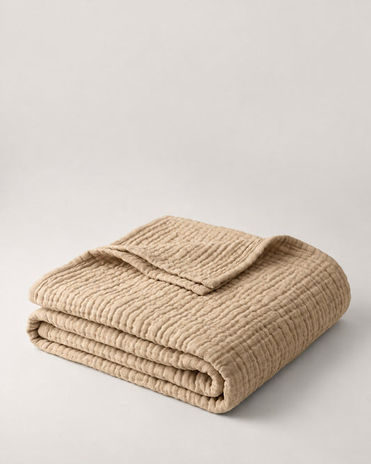 Muslinfilten – 100 % bomullsmuslin – Sand